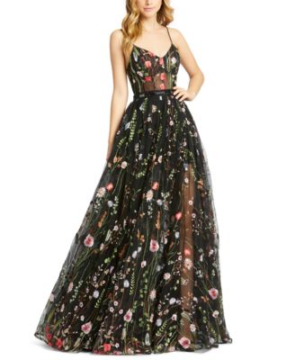 MAC DUGGAL Embroidered Floral Gown ...
